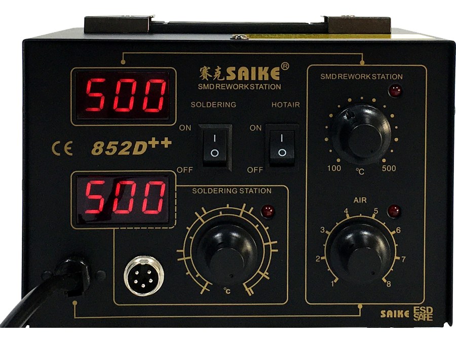 SAIKE 852D++ front panel and display controls