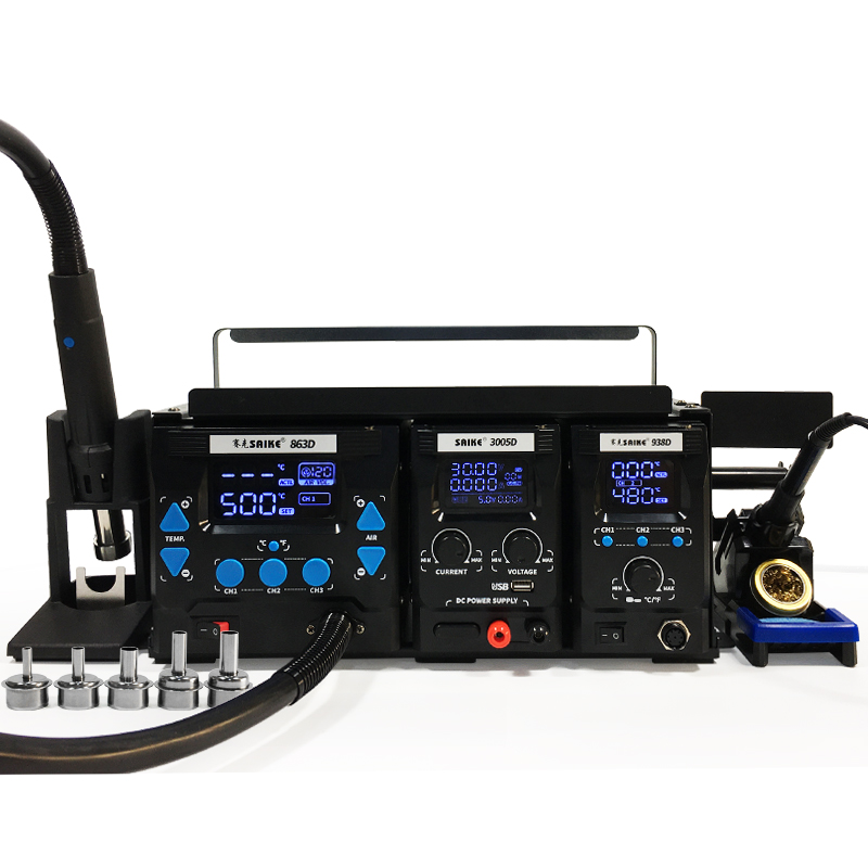SAIKE 863-30 3 in 1 hot air soldering station with DC power supply
